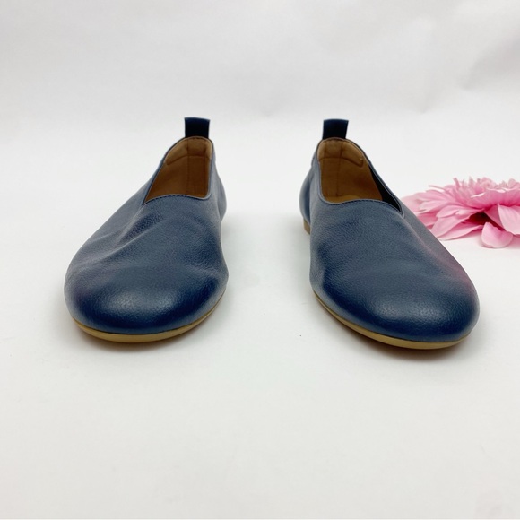 Everlane The Day Glove Leather Flats Shoes Navy Blue - Picture 3 of 11